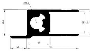 Spezialeinfassprofil mit Anschlag 6000mm