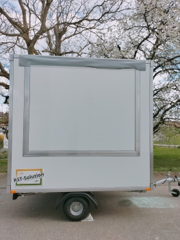 Verkaufsanhänger 750 kg , 2 Klappen, Starkstrom