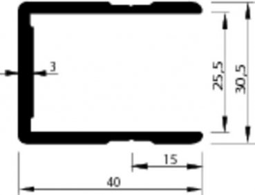 Einfaßprofil 14mm, pressblank