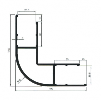 Eckprofil mit Radius