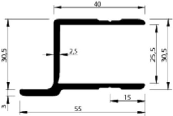 Anschlagprofil 25mm, pressblank
