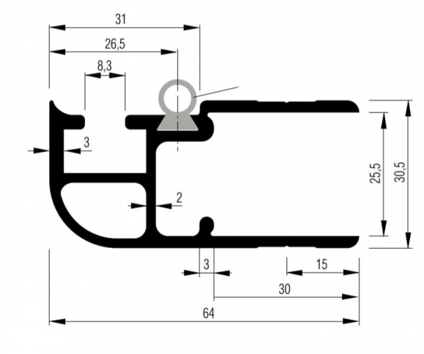 Kinnegrip K20 Einfassprofil für Rückwand