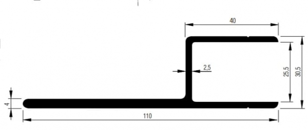 Anschlagprofil 7300mm