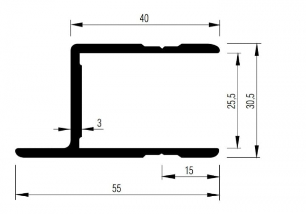 Anschlagprofil 6000mm H