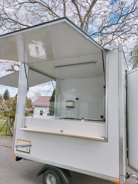 Verkaufsanhänger 750 kg , 2 Klappen, Starkstrom